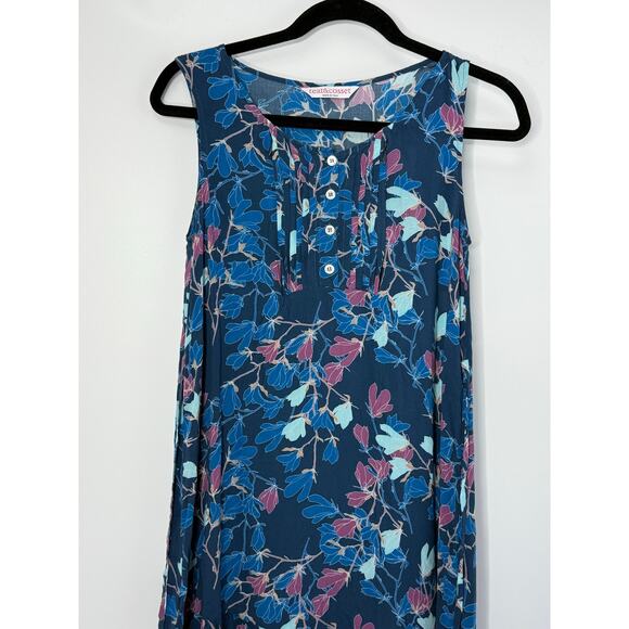 Teat & Cosset Nursing Friendly Dress Women XS Blue Floral Ruffle Made in Italy - Picture 3 of 10